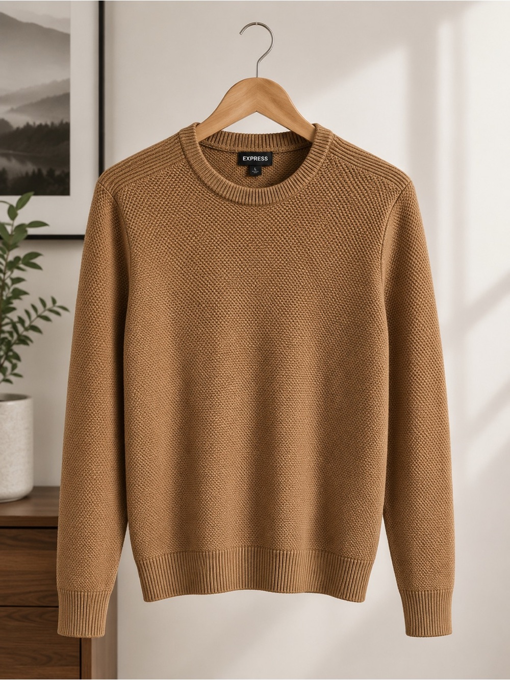 Express Men Large Tan Sweater for Men Lovely Stylish